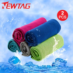 2pcs Cold Feeling Silk Towel, Quick-drying for Fitness Travel Camping Yoga