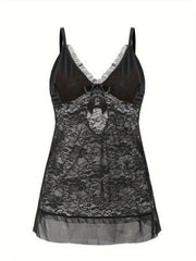 Lace Bow Ruffle Babydoll Dress