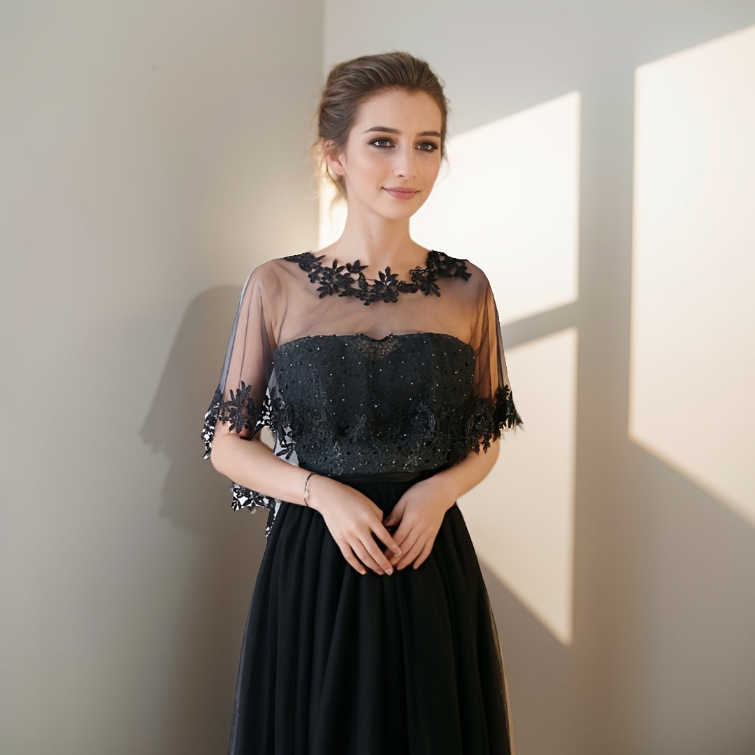 Women's Lace Shawl Floral Cape for Formal Attire