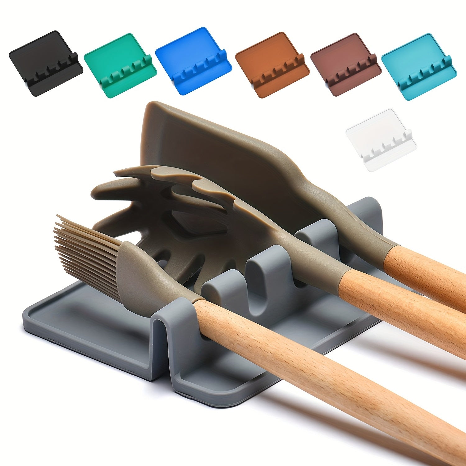 Silicone Utensil Rest Prevents Spoon Drips