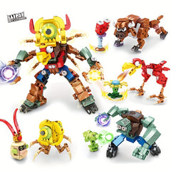 418pcs Halloween Building Blocks Toy Kit - Zombie Mecha Shape Shifting Toys