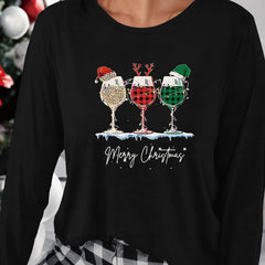 Christmas Hat Print Lounge Top Women's Sleepwear