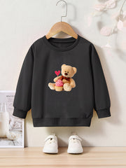 OERYUI Cute Bow Bear Graphic Sweatshirt for Kids