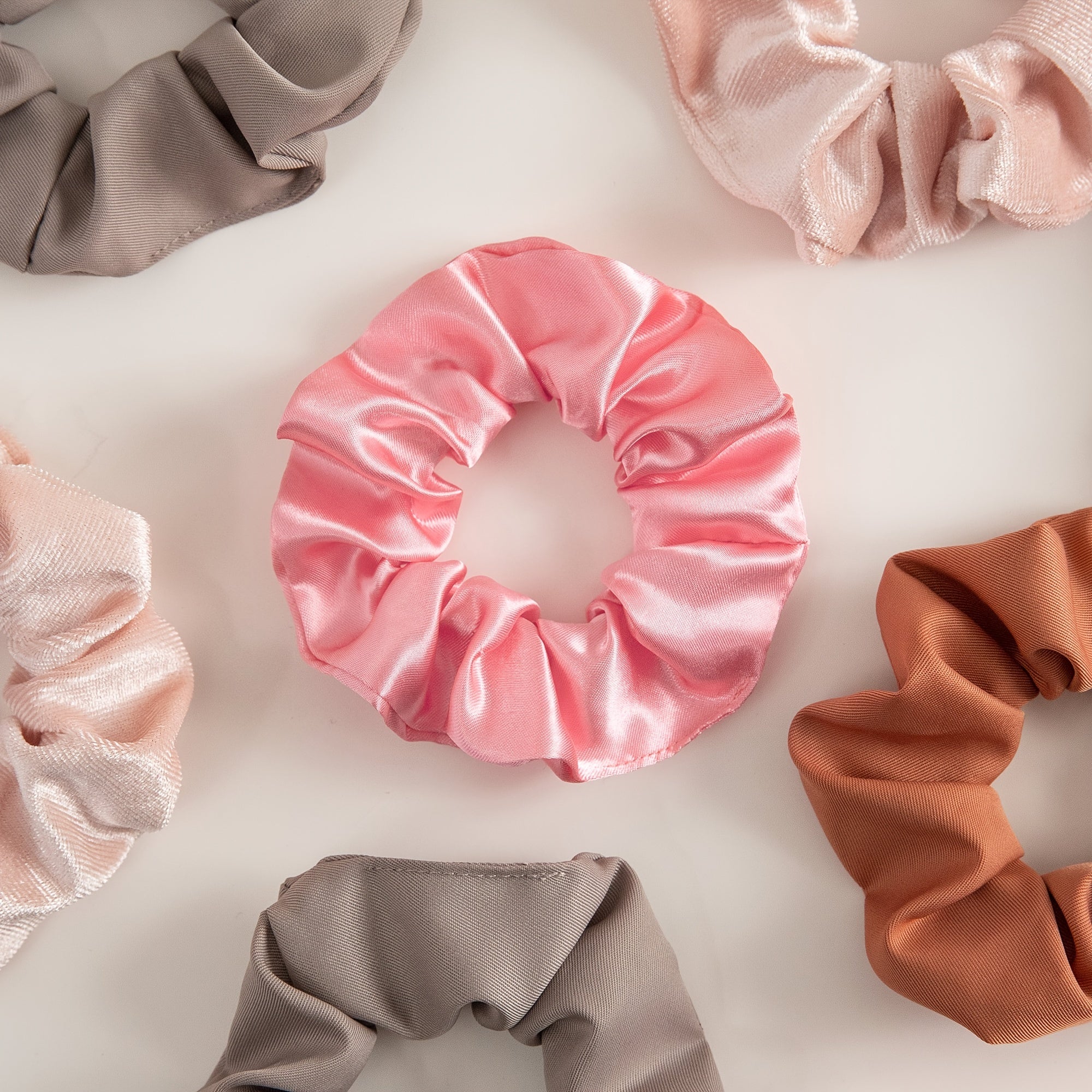 12pcs Soft Silk Hair Scrunchies For Women Girls, Stain Scrunchie Bundle