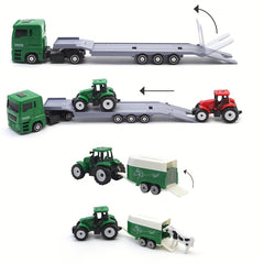 DIY Farm Toy Set 19pcs Plastic Animal Statue And Farmer Car Toy Set
