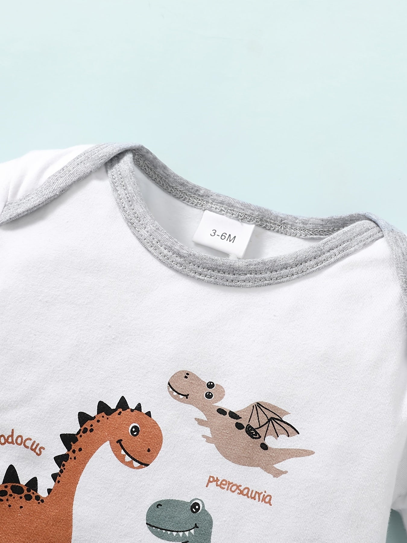 2pcs Baby Boys Animal Graphic Print Onesie & Shorts Set