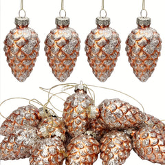 5pcs Glass Pine Cones Christmas Tree Decorations