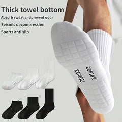 4 Pairs Men's Cotton Crew Socks Moisture Wicking Breathable Mesh