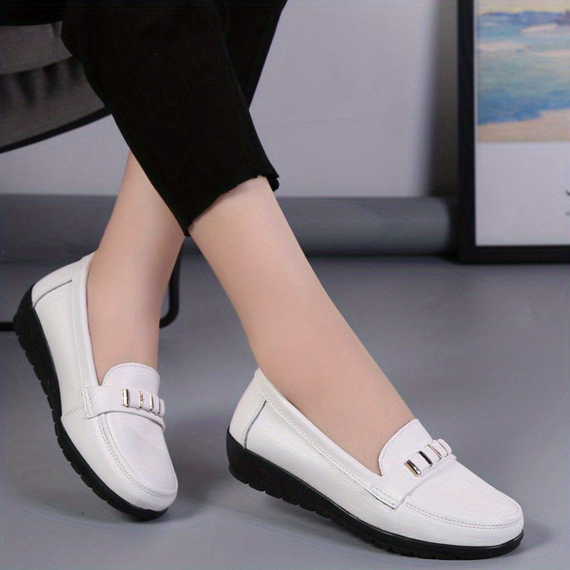 Women's Low Wedge Loafers Lightweight Slip On Loafers Women's Footwear