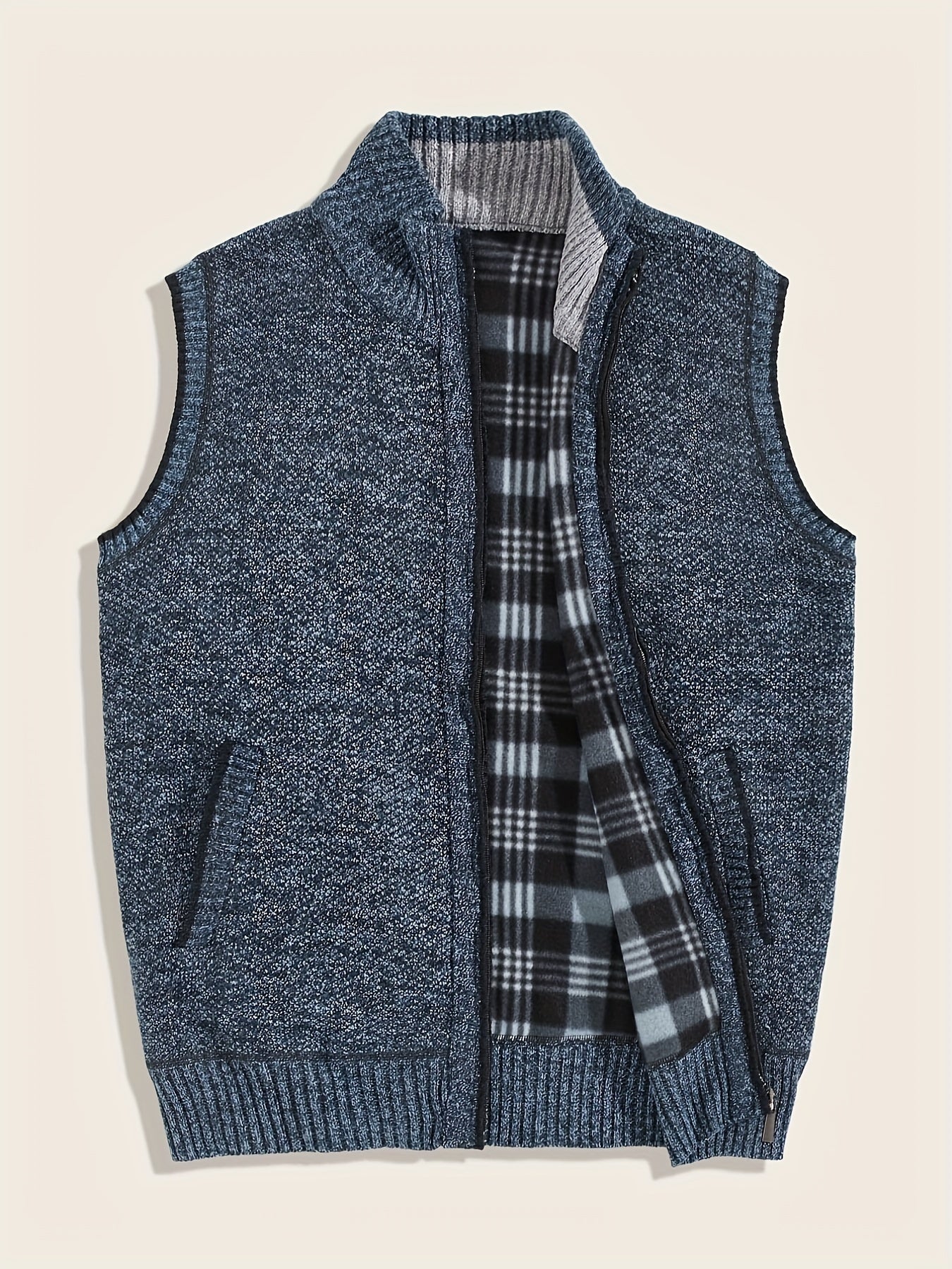 Knitted Sleeveless Cardigan Sweaters Men's Vests for Fall Winter