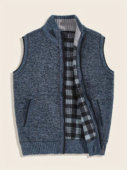 Knitted Sleeveless Cardigan Sweaters Men's Vests for Fall Winter