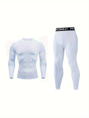 Men's Quick Dry Compression Long Sleeve Shirt & Leggings Set