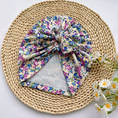 Baby Spring Summer Thin Headband Soft Bow Print Baby Hat Newborns