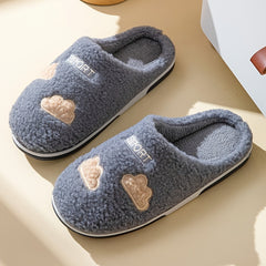 Men's Cozy Fleece Slides, Plush Non-slip Home Shoes