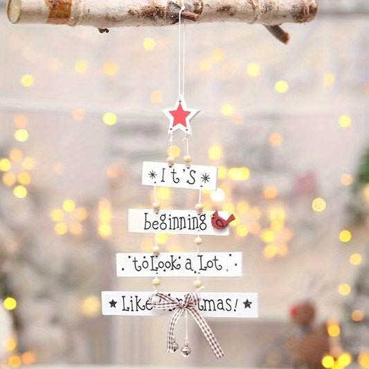 Christmas Tree Pendants Colorful Letter Pendants for Window Decoration