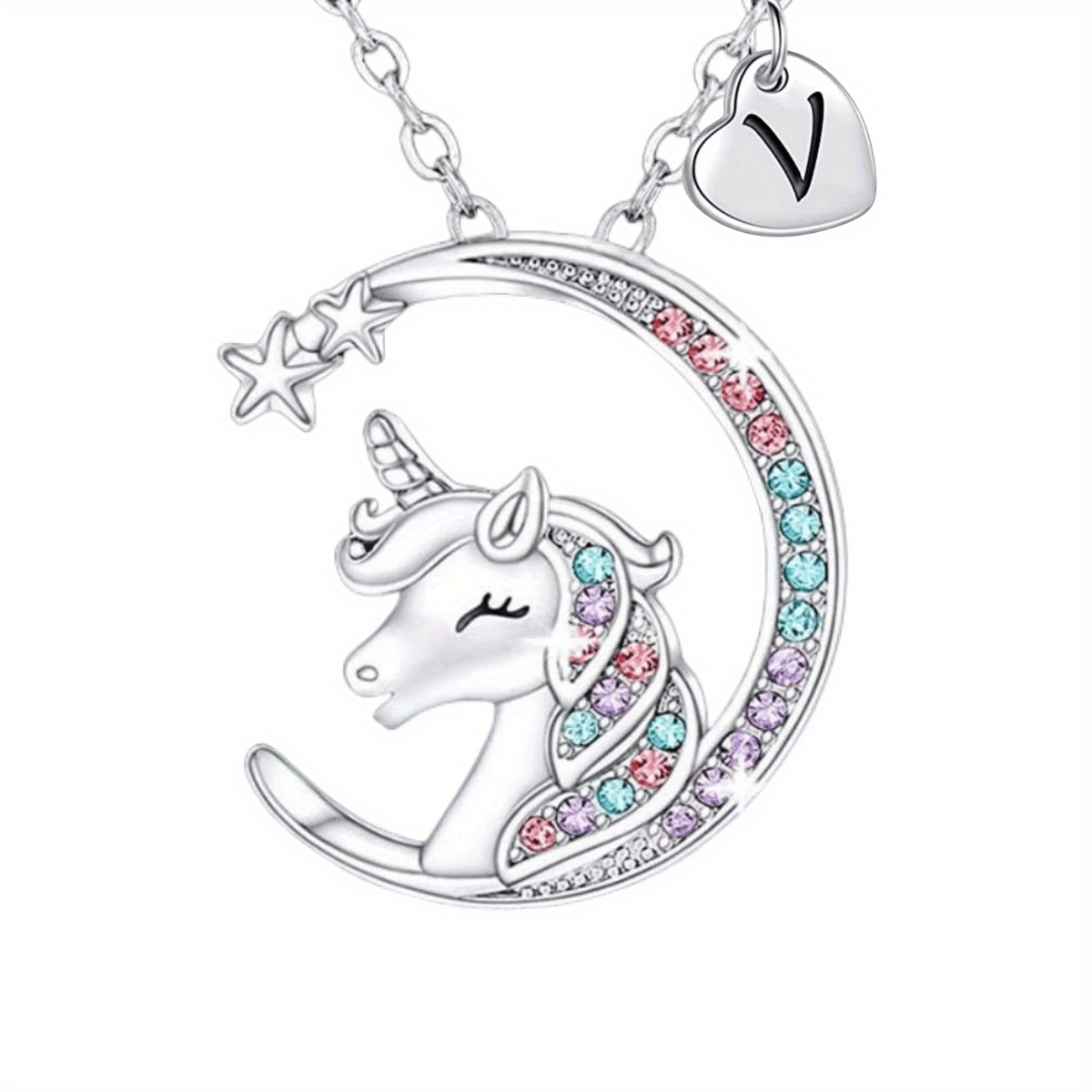 Unicorn Letter Pendant Necklace Decorative Accessories Gift