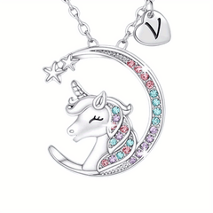 Unicorn Letter Pendant Necklace Decorative Accessories Gift