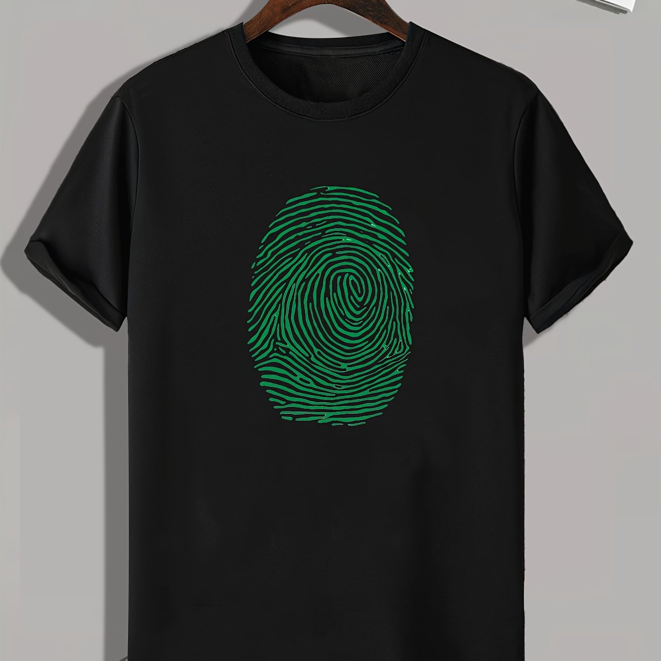 Finger Print Men's Comfy T-shirt for Outdoor Summer