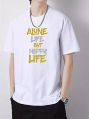 Men's Cotton Letter Print Active T-Shirt