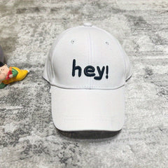 Casual Baseball Cap With Hey Embroidery Sun Protection