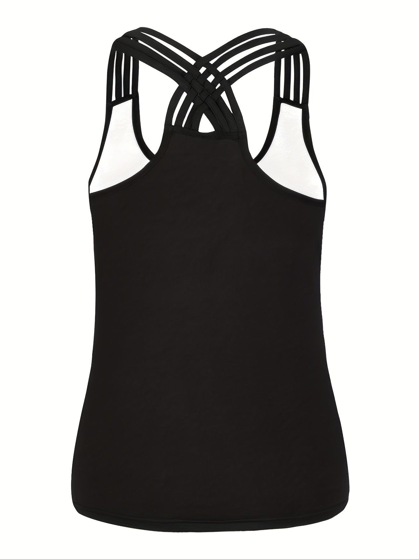 Skull Print Cross Back Tank Top Crew Neck Sleeveless Top Women's Clothing
