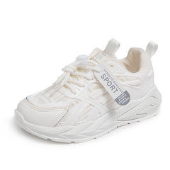 Boy's Knit Breathable Chunky Shoes Casual Lace Up Comfy Soft Sole Sneakers