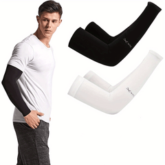 2 Pairs Cooling Arm Sleeves UV Sun Protection Golf Cycling Running Unisex