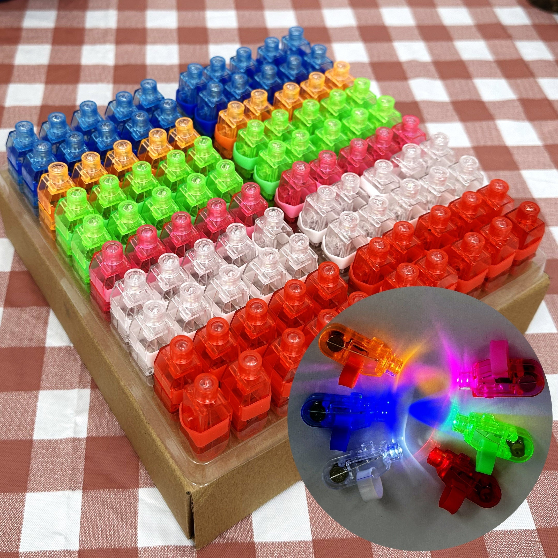6 Colors LED Kids Party Finger Lights Light Up Ring Toys Halloween Rave