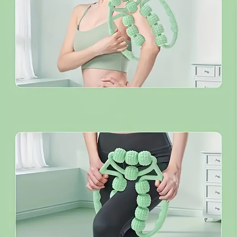12-Wheels Yoga Massage Roller for Muscle Relaxation