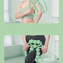 12-Wheels Yoga Massage Roller for Muscle Relaxation