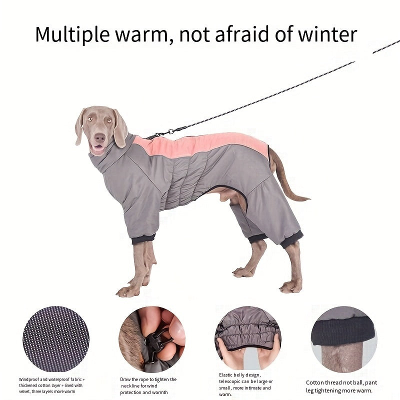 Waterproof Adjustable Dog Coat for Medium Large Dogs
