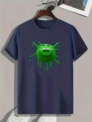 Smiling Cartoon Print Men's Graphic T shirt for Summer