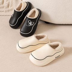 Men's Waterproof Warm Lined Slippers for Indoor Outdoor House Shoes Winter