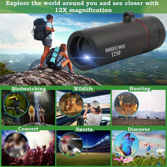 30x25 Monocular Telescope HD Mini Portable for Wildlife Observation Camping