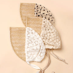 3pcs Flower Mesh Braided Straw Cap Sun Protection Comfortable Breathable Cap