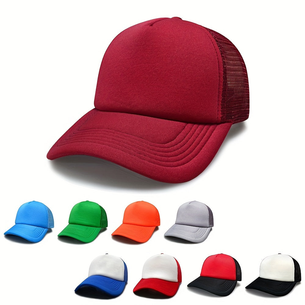 Mesh Truck Driver Hat Sun Hat with Adjustable Plastic Buckle