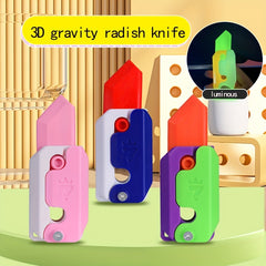 2pcs 3D Gravity Radish Stress Relief Toy Luminous Push And Pull Toys