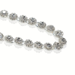 Rhinestone Inlaid Waist Chain Silvery Belly Chain Women's Dress Accessories