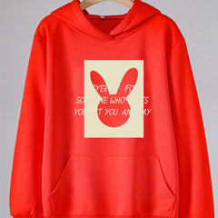 Girls Bunny & Letter Graphic Hoodies Hooded Sweatshirt Spring Fall Gift