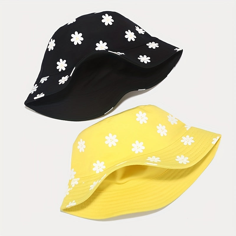 Flower Bucket Hat Double Sided Cap Tactical Hat Washed Hat