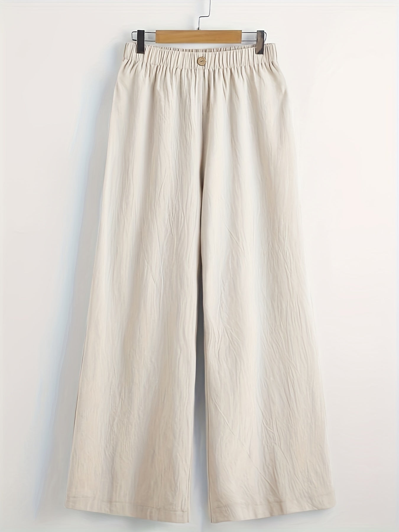 Casual Pants Women's Plus Solid Button Decor Wide Leg Pants