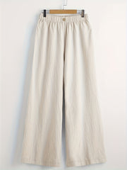 Casual Pants Women's Plus Solid Button Decor Wide Leg Pants