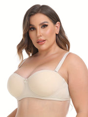 Sexy Bra Women's Plus Smoothing Push Up Anti slip Convertible Bow Bra