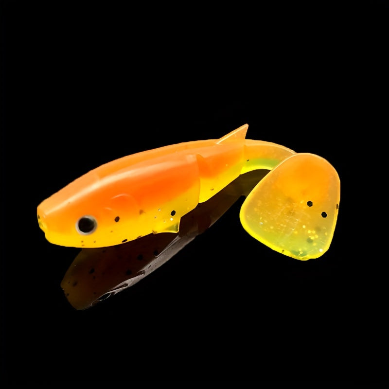 4pcs 6.2in Artificial T Tail Fishing Lures 0.16oz - Soft Wobbler Bait