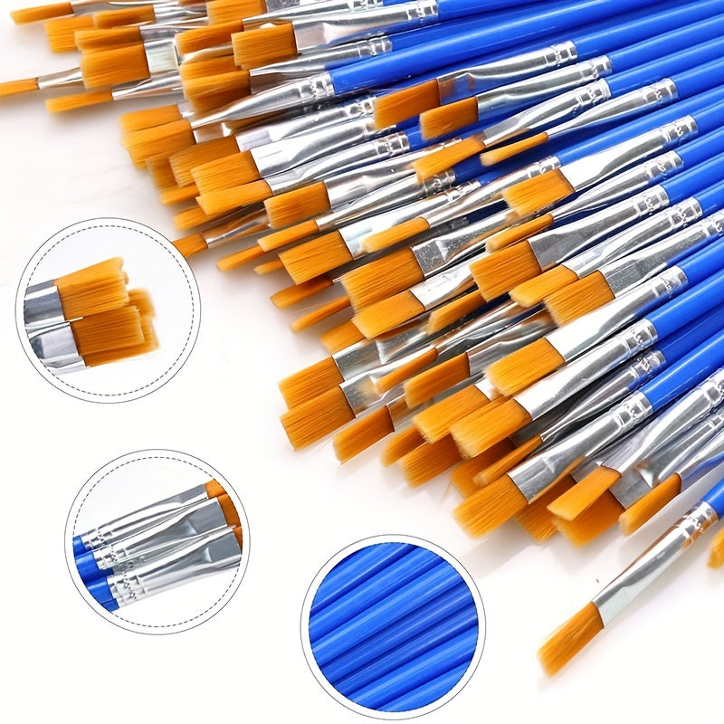 30pcs Detail Flat Paint Brush for Drawing Watercolor Brushes