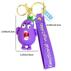 Silicone Doll Keychain Fun Vegetable Expressions