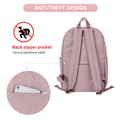 Colorblock School Bag Preppy Daypack All Match Zipper Travel Bag