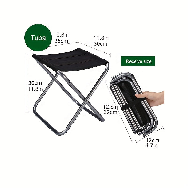 Portable Folding Outdoor Stool Aluminum Fishing Stool Traveling Camping