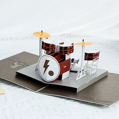 3D Drum Holder Birthday Greeting Card Paper Carving Gift