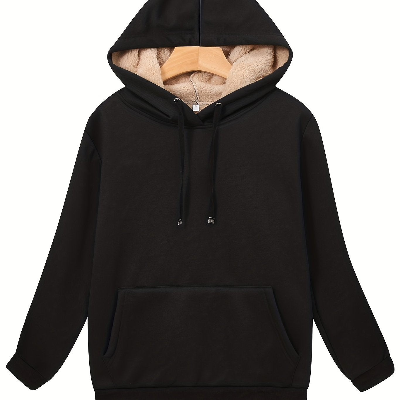 Basic Sports Hoodie Women's Plus Plain Long Sleeve